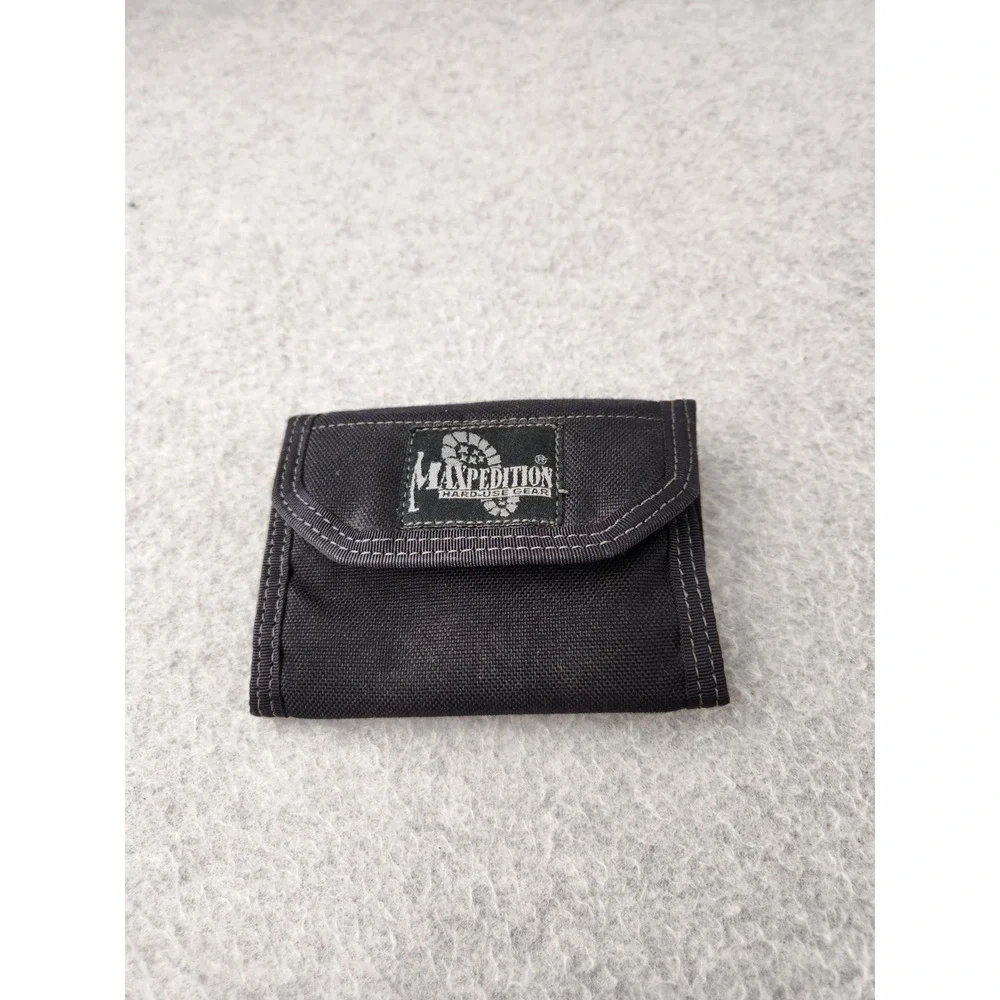 Maxpedition C.M.C. Wallet 0253B Black Hook Loop Tough Nylon Dollar Bills Holder